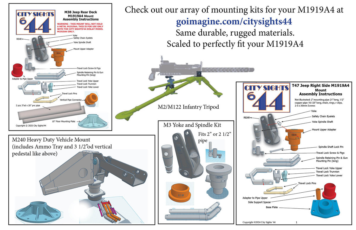M1919A4 Browning .30 Caliber Display Model Kit